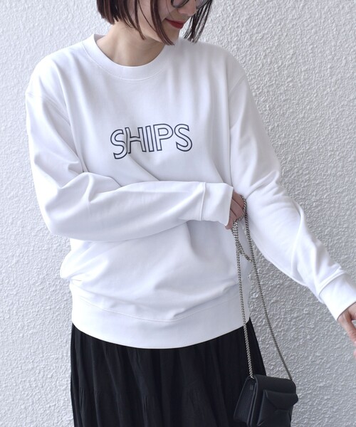 SHIPS（シップス）の「【WEB限定】〈洗濯機可能〉SHIPS ラウンド ロゴ スウェット（スウェット・レディース・ブラック/ライトホワイト/ネイビー/ナチュラル/チャコールグレー・SMALL/MEDIUM/LARGE）」の20枚目の写真