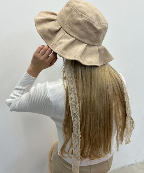PHILLY（フィリー）の「【PHILLY】スウェードタッチリボン付きハット（ハット・レディース・ベージュ/グレー・FREE）」の7枚目の写真
