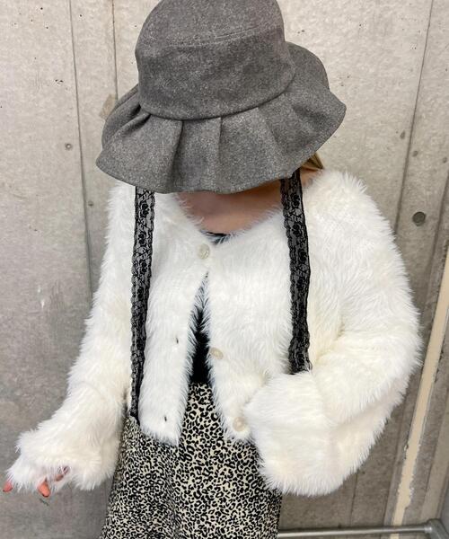 PHILLY（フィリー）の「【PHILLY】スウェードタッチリボン付きハット（ハット・レディース・ベージュ/グレー・FREE）」の3枚目の写真