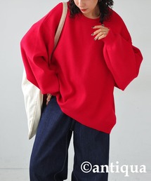 クルーネック ドロップショルダー ニット