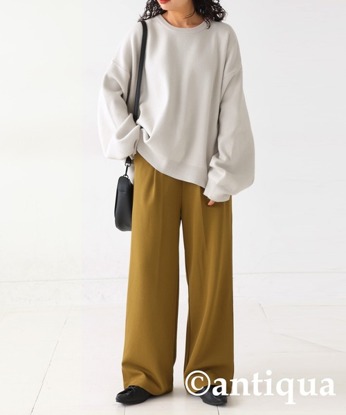 antiqua(アンティカ)の「クルーネックニット(ニット/セーター・レディース・ホワイト系その他/ブラック/レッド/グリーン/パープル/ブルーグリーン/ブルー/イエロー系その他/ピンク/杢グレー・FREE)」の12枚目の写真