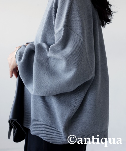 antiqua(アンティカ)の「クルーネックニット(ニット/セーター・レディース・ホワイト系その他/ブラック/レッド/グリーン/パープル/ブルーグリーン/ブルー/イエロー系その他/ピンク/杢グレー・FREE)」の21枚目の写真