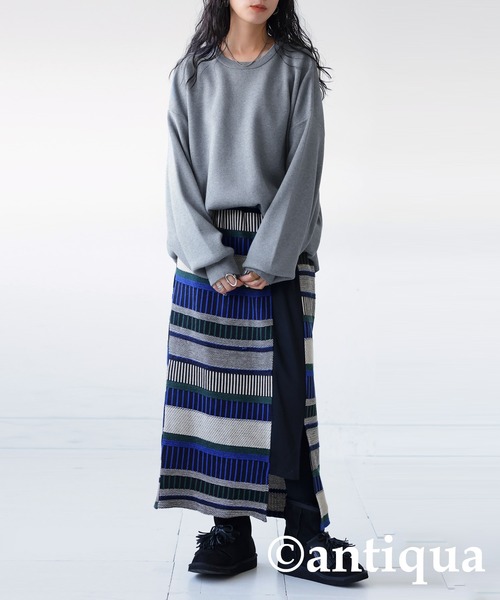 antiqua(アンティカ)の「クルーネックニット(ニット/セーター・レディース・ホワイト系その他/ブラック/レッド/グリーン/パープル/ブルーグリーン/ブルー/イエロー系その他/ピンク/杢グレー・FREE)」の22枚目の写真