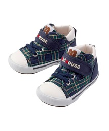 スニーカー（ブルー・ネイビー/青色系・チェック柄）ファッション通販