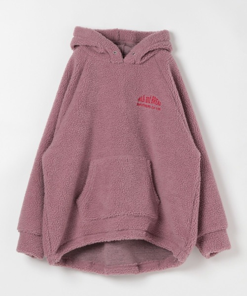 niko and...（ニコアンド）の「[MODE NORM CORE(モードノームコア)]シープボアBIGパーカー（パーカー・レディース・ピンク/ライトベージュ/チャコール・MEDIUM/LARGE）」の20枚目の写真