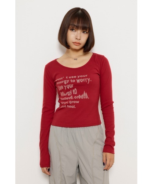 LAGUA GEM（ラグアジェム）の「WARP PRINT ロングTシャツ（T
