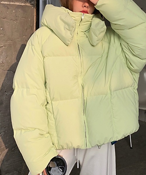 VitaFelice（ヴィータフェリーチェ）の「ボリューム中綿 ブルゾン パデッドジャケット（その他アウター・レディース・ブラック/アイボリー/イエロー・FREE）」の3枚目の写真