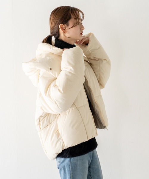 VitaFelice（ヴィータフェリーチェ）の「ボリューム中綿 ブルゾン パデッドジャケット（その他アウター・レディース・ブラック/アイボリー/イエロー・FREE）」の12枚目の写真