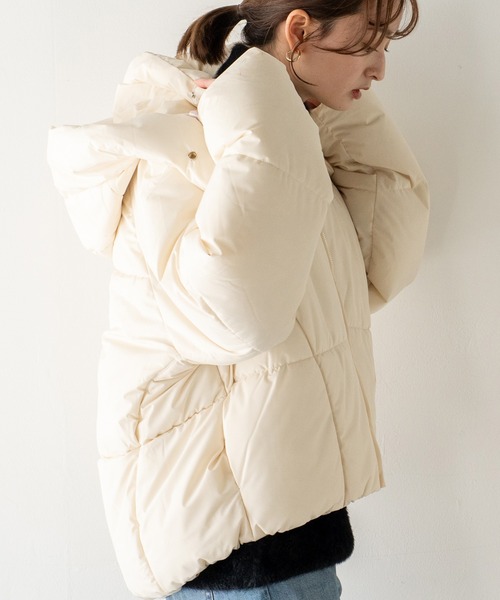 VitaFelice（ヴィータフェリーチェ）の「ボリューム中綿 ブルゾン パデッドジャケット（その他アウター・レディース・ブラック/アイボリー/イエロー・FREE）」の21枚目の写真