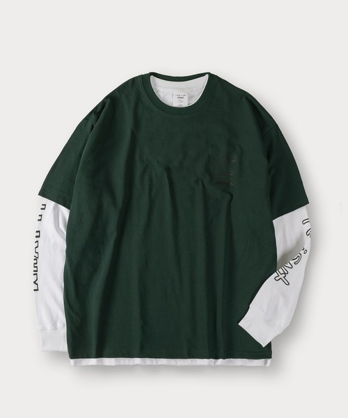 (What it isNt)ART BY MARKGONZALES(ワットイットイズント)の「【(What it isNt) ART BY MARK GONZALES/ワットイズイズント マークゴンザレス】2点セット/レイヤードロンT/バックプリントT/アームプリントロンT(Tシャツ/カットソー・メンズ・ブラック×ホワイト/ブラック×ブラック/グリーン/ネイビー×ホワイト/ダークブルー・M/XL/L)」の10枚目の写真