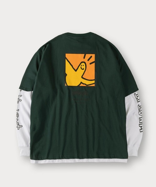 (What it isNt)ART BY MARKGONZALES(ワットイットイズント)の「【(What it isNt) ART BY MARK GONZALES/ワットイズイズント マークゴンザレス】2点セット/レイヤードロンT/バックプリントT/アームプリントロンT(Tシャツ/カットソー・メンズ・ブラック×ホワイト/ブラック×ブラック/グリーン/ネイビー×ホワイト/ダークブルー・M/XL/L)」の11枚目の写真