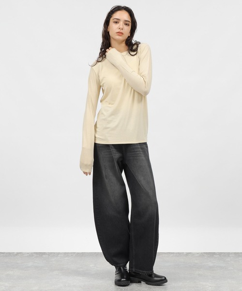 LAKOLE(ラコレ)の「ブラッシュシアー長袖T / 987126(Tシャツ/カットソー・レディース・オフホワイト/チャコールグレー/ライトブルー/ライトベージュ・SMALL/MEDIUM)」の19枚目の写真