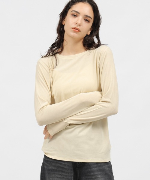 LAKOLE(ラコレ)の「ブラッシュシアー長袖T / 987126(Tシャツ/カットソー・レディース・オフホワイト/チャコールグレー/ライトブルー/ライトベージュ・SMALL/MEDIUM)」の15枚目の写真