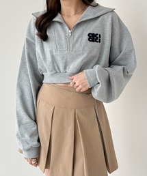 ハーフZIPショート裏毛スウェット 989895