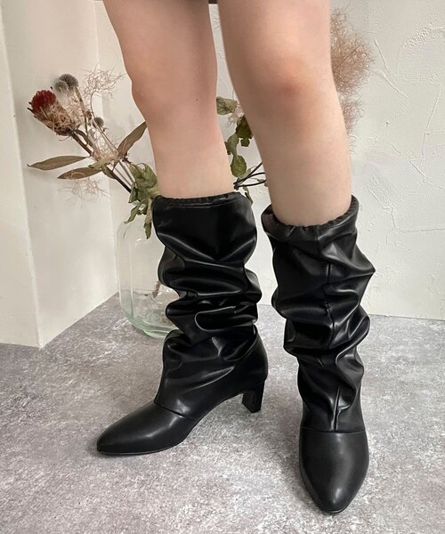 PANIER（パニエ）の「【PANIER/パニエ】ドロストロングブーツ（ブーツ・レディース・ベージュ/ブラック・M/L）」の6枚目の写真