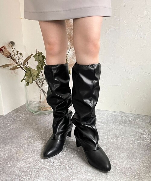 PANIER（パニエ）の「【PANIER/パニエ】ドロストロングブーツ（ブーツ・レディース・ベージュ/ブラック・M/L）」の7枚目の写真