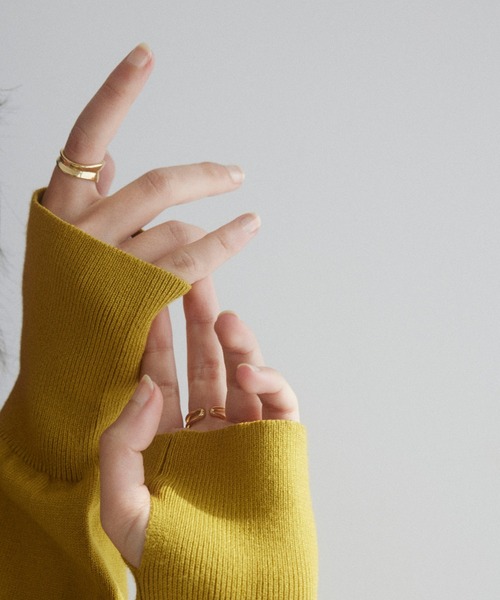 Formeque（フォルミーク）の「【Formeque】ロゴ刺繍タートルニット（ニット/セーター・レディース・ホワイト×ブラック/チャコールグレー/マスタード/レッド・FREE）」の20枚目の写真