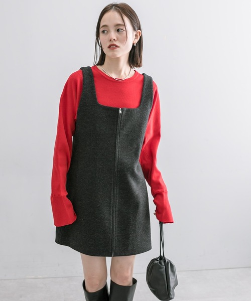 mystic（ミスティック）の「起毛ZIPミニワンピース（ワンピース）」 - WEAR