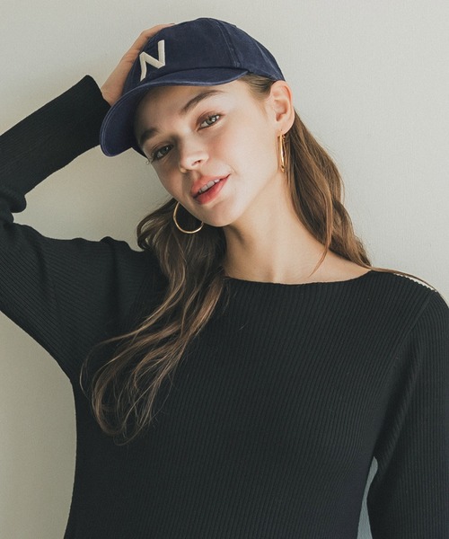 coca(coca)(コカ)の「刺繍ロゴキャップ(キャップ・レディース・ベージュ/ネイビー/ライトベージュ/ブラック・ONE SIZE)」の7枚目の写真