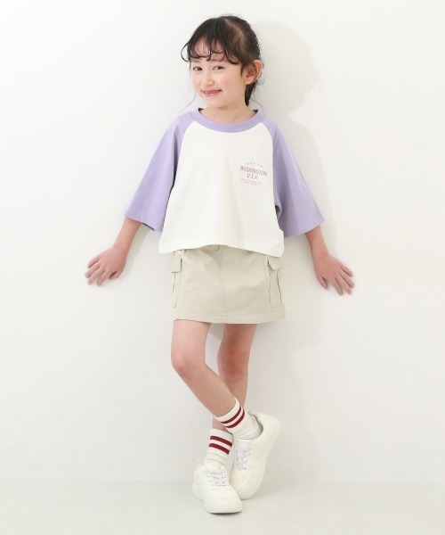 devirock(デビロック)の「1分丈 カーゴ スカート (インパンツ付き)(スカート・キッズ・ピンク系3/カーキ/アイボリー・160cm/150cm/140cm/130cm/120cm/110cm/100cm)」の4枚目の写真