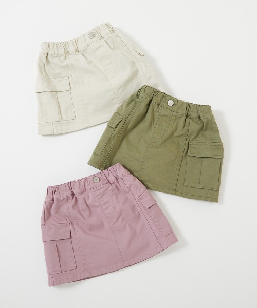 devirock(デビロック)の「1分丈 カーゴ スカート (インパンツ付き)(スカート・キッズ・ピンク系3/カーキ/アイボリー・160cm/150cm/140cm/130cm/120cm/110cm/100cm)」の12枚目の写真