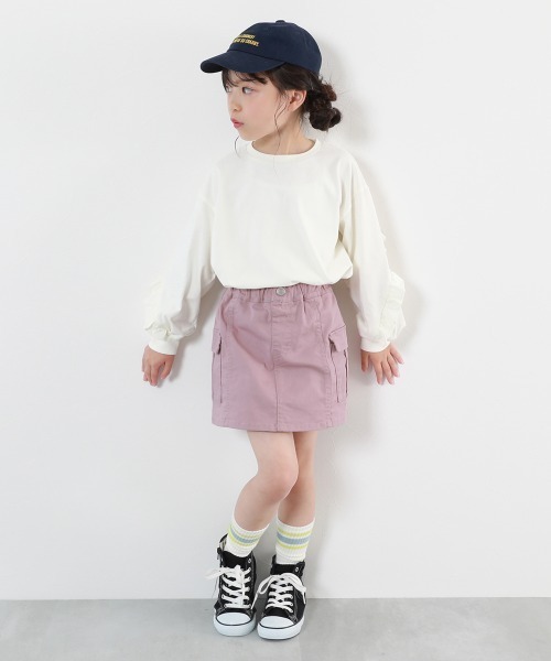 devirock(デビロック)の「1分丈 カーゴ スカート (インパンツ付き)(スカート・キッズ・ピンク系3/カーキ/アイボリー・160cm/150cm/140cm/130cm/120cm/110cm/100cm)」の15枚目の写真