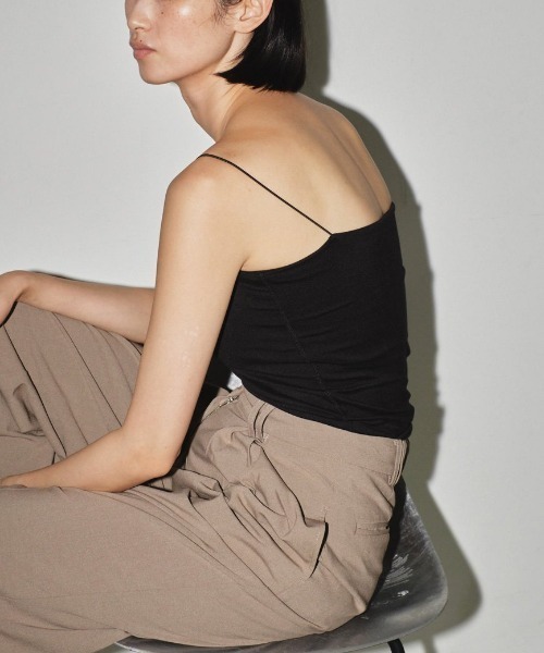TODAYFUL（トゥデイフル）の「TODAYFUL　Cupin Flatseam Camisole カップインフラットシームキャミソール/12410616（キャミソール・レディース・キナリ/ダークブラウン/ブラック・ONE SIZE）」の4枚目の写真