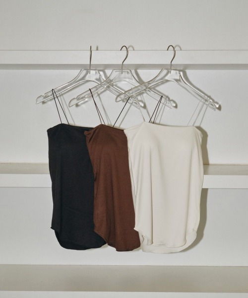 TODAYFUL（トゥデイフル）の「TODAYFUL　Cupin Flatseam Camisole カップインフラットシームキャミソール/12410616（キャミソール・レディース・キナリ/ダークブラウン/ブラック・ONE SIZE）」の12枚目の写真