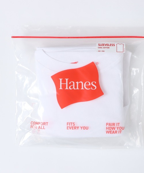 HANES(ヘインズ)の「【Hanes/ヘインズ】レディース スリーブレスTシャツ(Tシャツ/カットソー・レディース・ライトブルー/ブラック/ホワイト・FREE)」の6枚目の写真