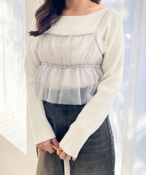 Heather（ヘザー）の「チュールキャミ/ニット2P 105332（ニット