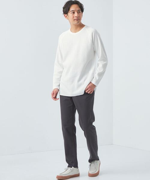 green label relaxing（グリーンレーベルリラクシング）の「ドライワッフル クルーネック Tシャツ -吸水速乾-（Tシャツ/カットソー・メンズ・ライトブルー/ホワイト/ライトグレー/ダークグレー・M/XXL/L/XS/S/XL）」の6枚目の写真