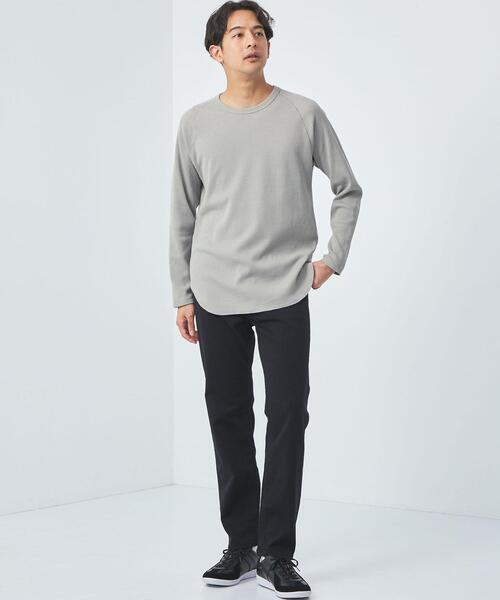 green label relaxing（グリーンレーベルリラクシング）の「ドライワッフル クルーネック Tシャツ -吸水速乾-（Tシャツ/カットソー・メンズ・ライトブルー/ホワイト/ライトグレー/ダークグレー・M/XXL/L/XS/S/XL）」の7枚目の写真