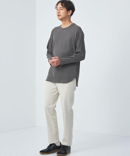 green label relaxing（グリーンレーベルリラクシング）の「ドライワッフル クルーネック Tシャツ -吸水速乾-（Tシャツ/カットソー・メンズ・ライトブルー/ホワイト/ライトグレー/ダークグレー・M/XXL/L/XS/S/XL）」の8枚目の写真