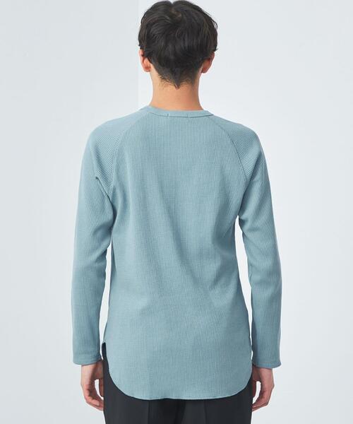 green label relaxing（グリーンレーベルリラクシング）の「ドライワッフル クルーネック Tシャツ -吸水速乾-（Tシャツ/カットソー・メンズ・ライトブルー/ホワイト/ライトグレー/ダークグレー・M/XXL/L/XS/S/XL）」の11枚目の写真