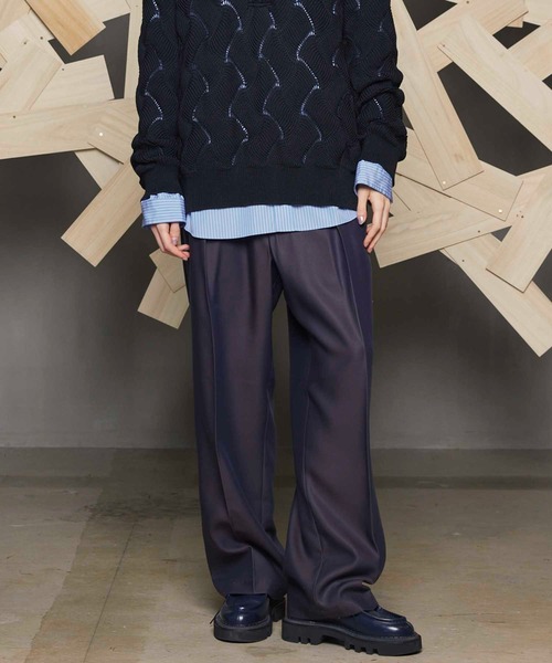 即完カラー2024SS リヨセルツイルシャンブレープライムワイドワンタックパンツ MAISON SPECIAL（メゾンスペシャル）の「《UNISEX》Lyocell