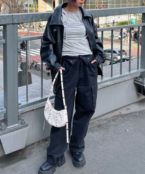 nemne store（ネンネストア）の「【Ne/Flim】デザインウェストカーゴパンツ（カーゴパンツ・レディース・ブラック/グレー・SMALL/MEDIUM）」の15枚目の写真