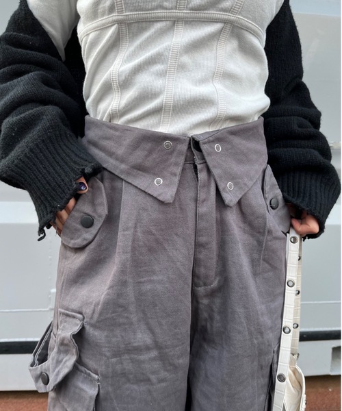 nemne store（ネンネストア）の「【Ne/Flim】デザインウェストカーゴパンツ（カーゴパンツ・レディース・ブラック/グレー・SMALL/MEDIUM）」の8枚目の写真