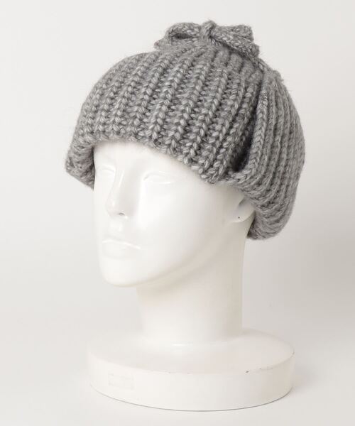 LAULEN（ローレン）の「rib knit flight cap（ニットキャップ/ビーニー・レディース・チャコールグレー/グレー/ベージュ・FREE）」の11枚目の写真