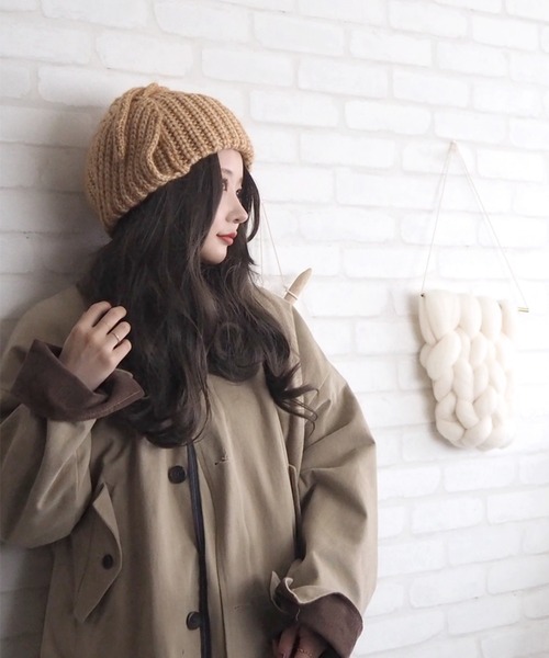 LAULEN（ローレン）の「rib knit flight cap（ニットキャップ/ビーニー・レディース・チャコールグレー/グレー/ベージュ・FREE）」の19枚目の写真