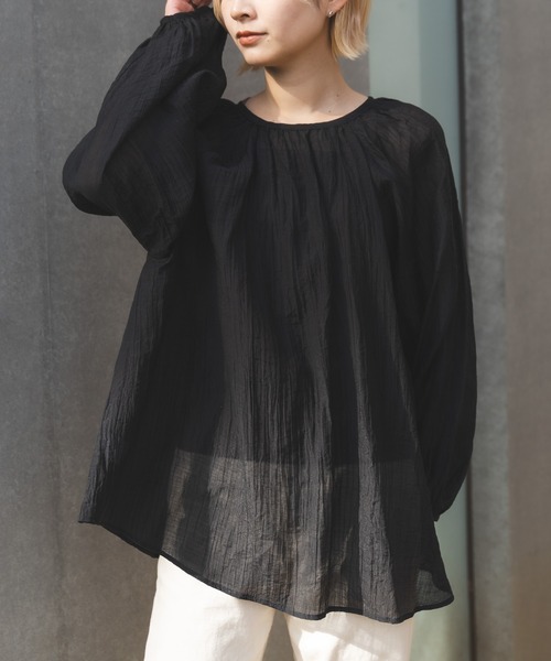 MIEL CRISHUNANT（ミエルクリシュナ）の「前後2WAYリボンシアーブラウス（シャツ/ブラウス・レディース・オレンジ/ブラック/オフホワイト・FREE）」の14枚目の写真