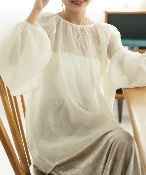 MIEL CRISHUNANT（ミエルクリシュナ）の「前後2WAYリボンシアーブラウス（シャツ/ブラウス・レディース・オレンジ/ブラック/オフホワイト・FREE）」の18枚目の写真