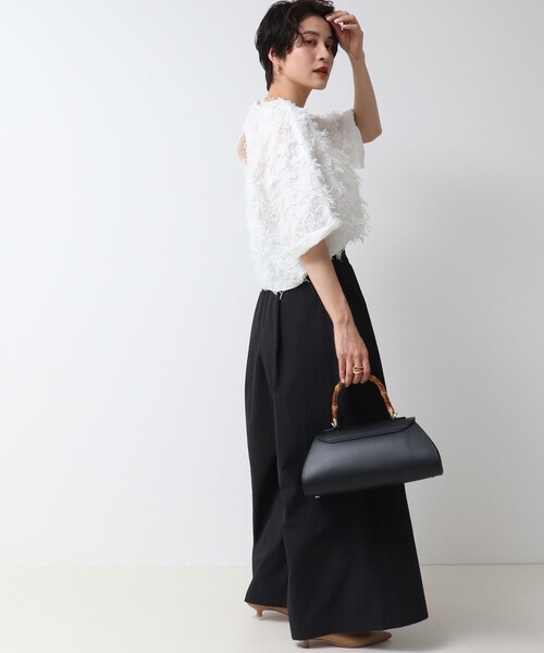 24SS ノーリーズ 2way シアージャガード半袖Tブラウス【KIRYU】 24SS ノーリーズ 2way 【KIRYU】シアージャガード半袖Tブラウス