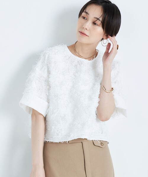 24SS ノーリーズ 2way シアージャガード半袖Tブラウス【KIRYU】 24SS ノーリーズ 2way シアージャガード半袖Tブラウス【KIRYU
