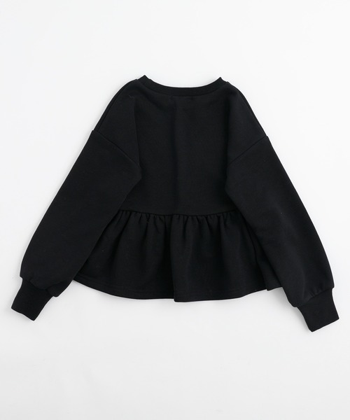 URBAN CHERRY(アーバンチェリー)の「フロントロゴ刺繍ペプラムスウェットトップス(Tシャツ/カットソー・キッズ・ホワイト/ブラック・110cm/120cm/130cm/140cm/150cm)」の20枚目の写真