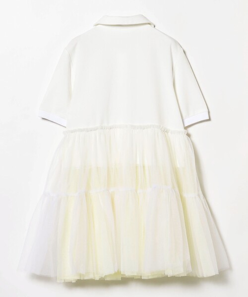 CAROLINA GLASER（カロリナ グレイサー）の「チュールシャツ（ポロシャツ・レディース・チャコールグレー/ホワイト・ONE SIZE）」の4枚目の写真