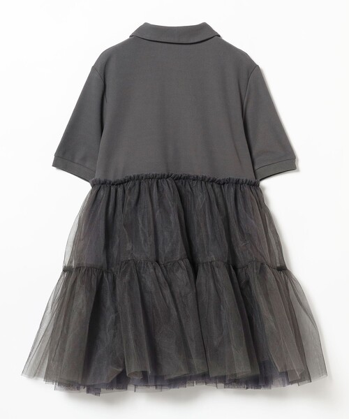 CAROLINA GLASER（カロリナ グレイサー）の「チュールシャツ（ポロシャツ・レディース・チャコールグレー/ホワイト・ONE SIZE）」の8枚目の写真