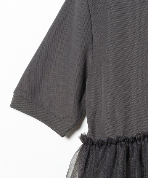 CAROLINA GLASER（カロリナ グレイサー）の「チュールシャツ（ポロシャツ・レディース・チャコールグレー/ホワイト・ONE SIZE）」の12枚目の写真