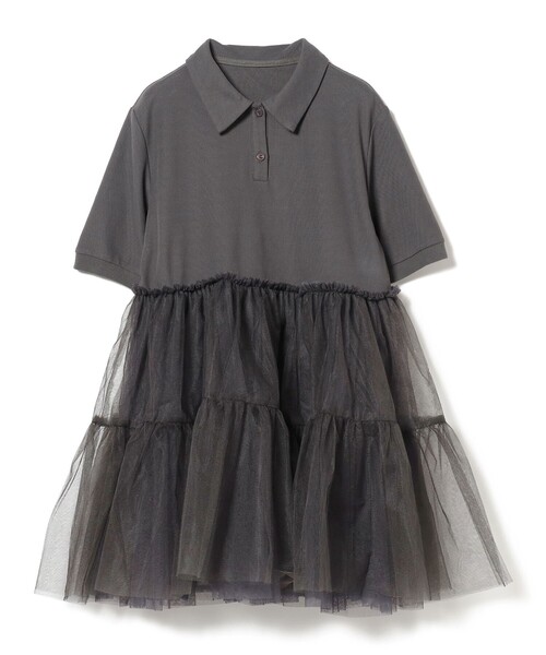 CAROLINA GLASER（カロリナ グレイサー）の「チュールシャツ（ポロシャツ・レディース・チャコールグレー/ホワイト・ONE SIZE）」の22枚目の写真