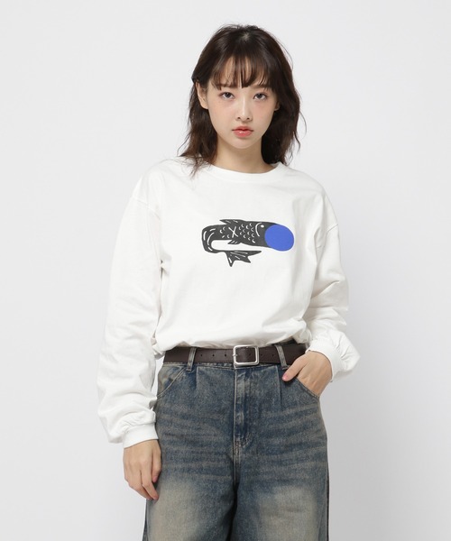 ALAND(エーランド)の「【UNISEX】ALAND/FISH TEE/長袖T/2993979(Tシャツ/カットソー・レディース・ブルー/ホワイト・MEDIUM/LARGE)」の2枚目の写真