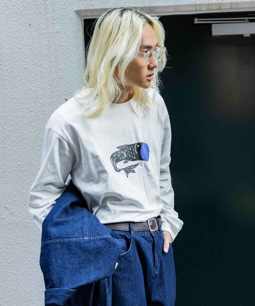 ALAND(エーランド)の「【UNISEX】ALAND/FISH TEE/長袖T/2993979(Tシャツ/カットソー・レディース・ブルー/ホワイト・MEDIUM/LARGE)」の3枚目の写真